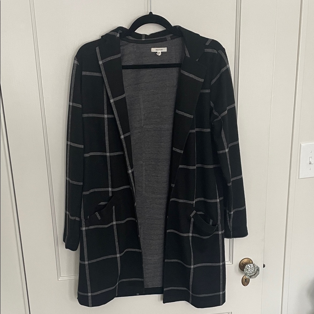 Maurices Charcoal and Light Gray Striped Jacket